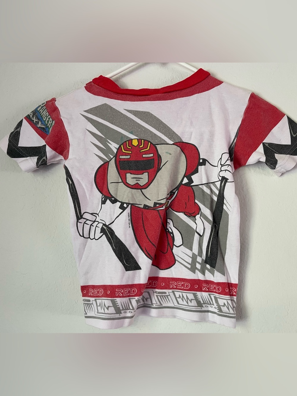 Vintage Power Rangers Red Ranger Kids T Shirt 4/6 90s